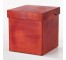 CUBE-W/LID-16SQX17H-RED LEATHE