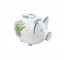 BANK-Blue & White Floral Piggy