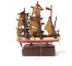 MODEL SHIP-RED&WHITE ON WOOD B