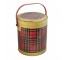 COOLER-METAL-RED PLAID-HANDLED