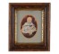 PRINT-BABY OVAL MAT-DK FRAME