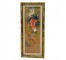 PRINT-LAF Cardinal w/Colorful Flowers-Bamboo Frame