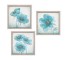 PLAQUE-BLUE FLOWERS-SLV FRAME