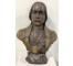 SCULPTURE-BUST NATIVE AMERICAN "BUCKSKIN" WAXED