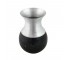 VASE-Black Wood Belly W/Fluted Aluminum Neck