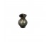 VASE-Irridescent Black Glazed Ceramic Bud W/Flared Edge