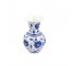 VASE-White W/Blue Flowers & Flared Edge