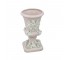 VASE-Pale Pink China Urn W/3 Dimensional Flowers & Leaves