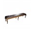 BENCH-72"BROWN LEATHER WOOD FR