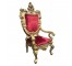 Throne-Rocco Frame-Gold Gilted W/Red Velvet