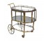 TEA CART-BRASS-2SHELF-FANCY