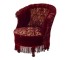 CHAIR-ARM-BURG CUT VELVET