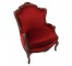 CHAIR-ARM-LOUIS XV-RED VELVET-