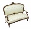 SETTEE-FRENCH-IVORY FLORAL