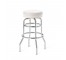 STOOL-CHROME/WHITE SEAT