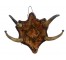 HORNS-ON WOOD FABRIC PLAQUE