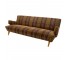 SOFA-Purple & Tan Plaid W/Wood Leg