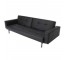 SOFA-BLACK LEATHER-CONVERTABLE