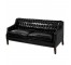 SOFA-BLACK LEATHER-TUFTED-NAIL