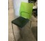 SIDE CHAIR-Green Acrylic Back W/Suede Seat & Chrome Leg