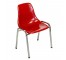 CHAIR-SIDE-RED MOLDED SEAT-CHROME LEG