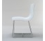 CHAIR-DIN-WHITE LEATHER-SLED L