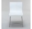 CHAIR-DIN-WHITE LEATHER-SLED L