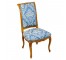 CHAIR-SIDE-BLUE DAMASK-WOODEN