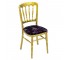 Gold Ballroom Chair w/Purple Seat Cushion