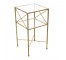 SIDE TABLE-Square Gold Leaf W/Open Shelve & Stretcher