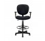 OFFICE STOOL-Drafting/Black Frame & Black Fabric W/Foot Rest Ring
