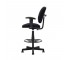 OFFICE STOOL-Drafting/Black Frame & Black Fabric W/Foot Rest Ring