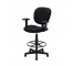 OFFICE STOOL-Drafting/Black Frame & Black Fabric W/Foot Rest Ring
