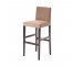 STOOL-TAN ULTRASUEDE-DK WD