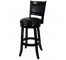 STOOL-Black Frame W/Black Leather Seat/Swivel