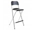 Blk Folding Stool W/Chrome