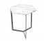 TABLE-END-MARBLE HEXAGON-METAL