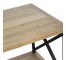 END TABLE -SQ Natural Wood W/Black Metal Frame