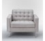 CHAIR-CLUB-TAUPE-TUFTED SUEDE