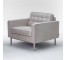 CHAIR-CLUB-TAUPE-TUFTED SUEDE