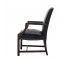 OFFICE CHAIR-Black Leather Straight Back W/Nail Heads