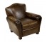 CHAIR-CLUB-BROWN LEATHER