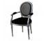 Oval Back Arm Chair Silver & B