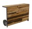 TABLE-CONSOLE-WOOD SLATS/WHEEL