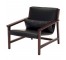 CHAIR-ARM-BLACK LEATHER-WOOD A