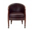 CHAIR-Tub/Brown Leather/Wood Frame
