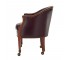 CHAIR-Tub/Brown Leather/Wood Frame