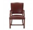 CHAIR-Arm/Brown Leather/Wood Accents