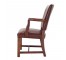 CHAIR-Arm/Brown Leather/Wood Accents