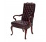 CHAIR-Arm/Tufted Brown Leather